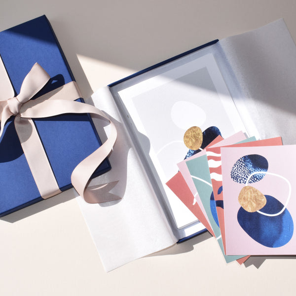 Our Art Print & Postcard Gift Set pairs our best selling Shoreline prints with our matching Shoreline colourful postcards. A perfect art and stationery gift for beach lovers and those who love the sea.
