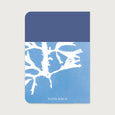 Our fan weed coastal notebook features a dark blue background, paired with a cyanotype impression of beautiful fan weed on the cover. Designed in our Cornwall studio from an original cyanotype image. 