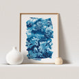 Cyanotype Seaweed Tideline wall art Print, made in Cornwall
