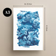 Cyanotype Seaweed Tideline wall art Print, made in Cornwall