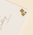 Paper Birch elegant blush pink, floral wedding invitations. Left blank for you to fill out your special day details.