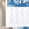 This 2024 Seaweed Yearly Calendar art print features a beautiful seaweed cyanotype, featuring pressed seaweed collected on the shorelines of Cornwall.