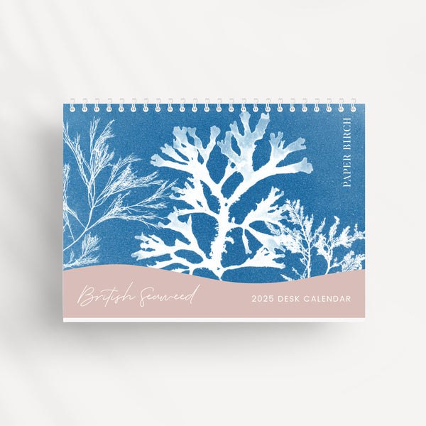 2025 Desk Calendar, British Seaweed Cyanotypes