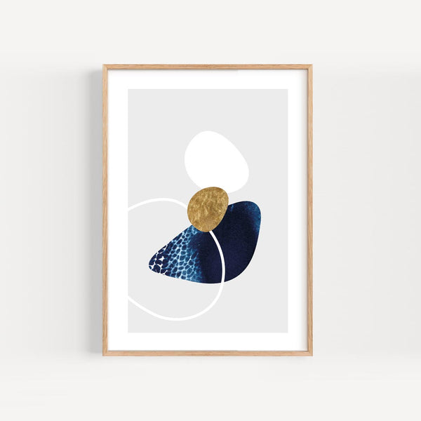 coastal print Abstract Pebbles No.3 Print by Paper Birch