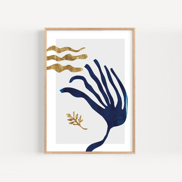 coastal print Blue Shoreline No.1 Print by Paper Birch