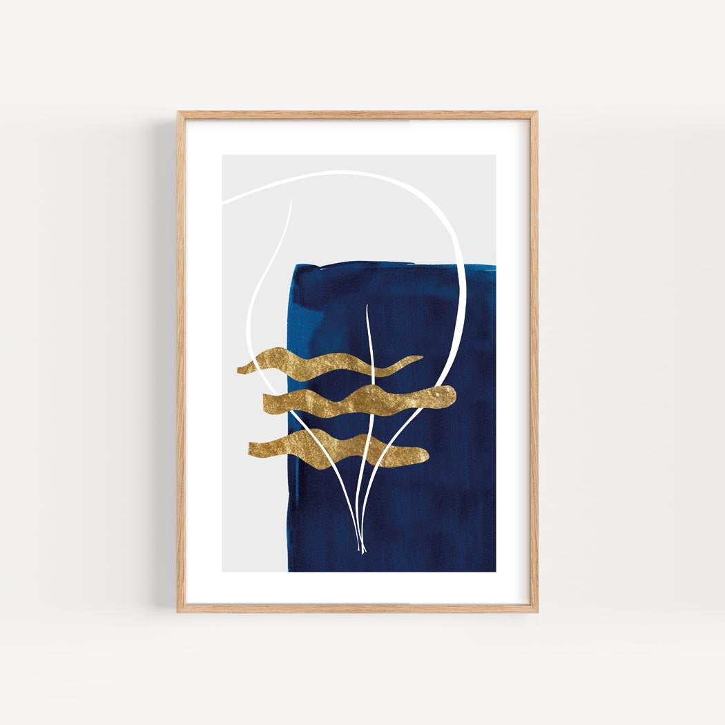 coastal print Blue Shoreline No.3 Print by Paper Birch