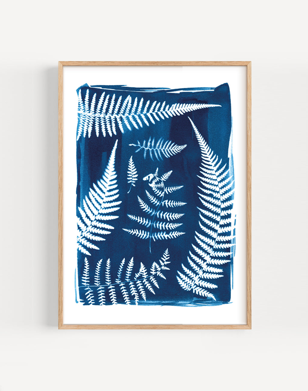 Cyanotype fern print detail made in Cornwall by Paper Birch