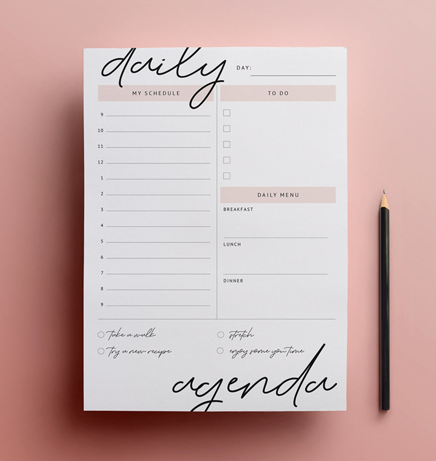 FREE! Printable Daily Agenda Template | Daily Planner – Paper Birch for Free Printable Daily Agenda Template