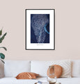 Gorgonia ventalina (purple sea fan), caribbean art, cyanotype, unframed wall art print