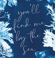 Seaweed cyanotype coastal wall art print, you'll find me by the sea