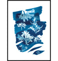 Cyanotype Seaweed Tideline wall art Print, made in Cornwall