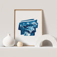 Cyanotype Seaweed Tideline wall art Print, made in Cornwall