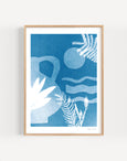 Sea view set of two art prints. Blue cyanotypes by by Paper Birch